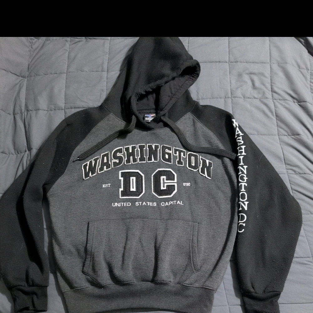 Washington DC Hoodie SEE NOTES FOR SIZE Medium Black Grey USA